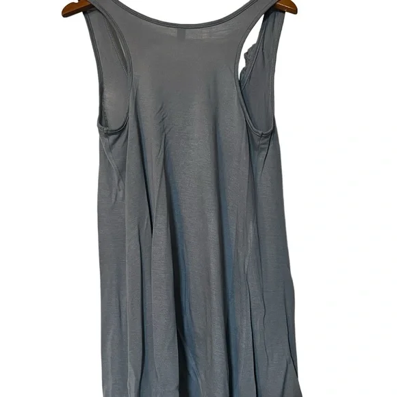 Grey Tank Top with Floral Neck line - Picture 7 of 7